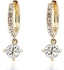 Trendy Fashion Crystal platinum plated 18K Austrian rhinestone Circle Earrings - Gold