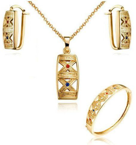 Biana Necklace, Earrings and Bangle Set (HKT023)Of