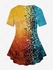 Plus Size Painting Splatter Patchwork Print Ombre T-shirt - 6x