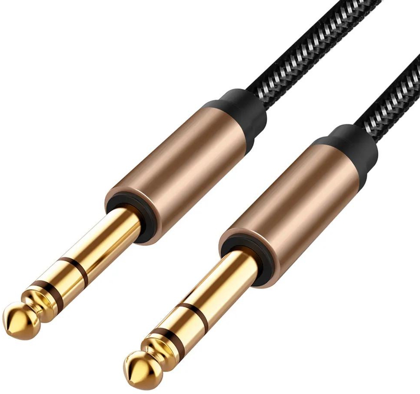 6.35 mm to 6.35 mm Instrument Guitar Cable Gold-Plated 6.35mm 1/4" Male TRS to 6.35mm 1/4" Male TRS Balanced Stereo Audio Cable