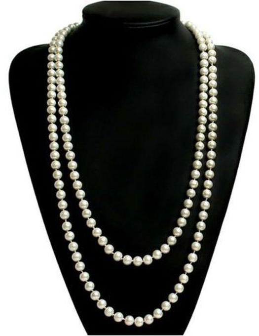 Pearl Necklace Off-White 2 Round