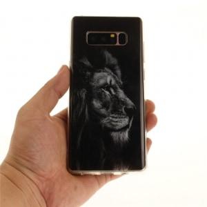 Black Lion Soft Clear IMD TPU Phone Casing Mobile Smartphone Cover Shell Case for Samsung Galaxy Note 8 - Black