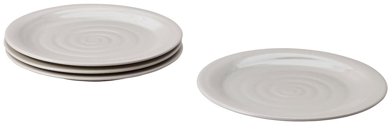 SANDSKÄDDA Plate - light grey-beige 26 cm