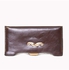 Ravin Women Bi-Fold Wallet With Metal Decorative Mustache - Brown