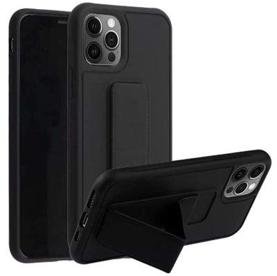 Finger Grip Holder and standing cover with Car Magnetic Multi-function Shockproof Protective Case Cover For iphone 14 Pro Black