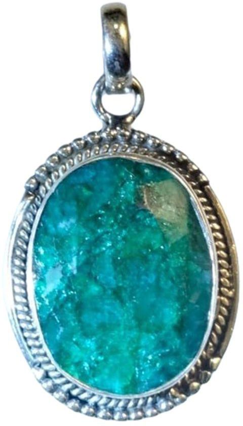 Sherif Gemstones Rare NATURAL EMERALD Gemstone Silver Pendant