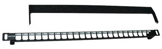 Dintek 19" 24Port Snap-In Blank Patch Panel with Rear Manager