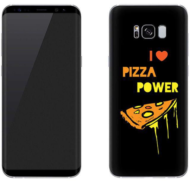 Vinyl Skin Decal For Samsung Galaxy S8 I Love Pizza (Black)