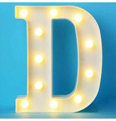 Decorative LED Illuminated Letter Marquee Sign Night Light Lamp Home Bar Decoration D White