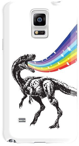Stylizedd  Samsung Galaxy Note 4 Premium Slim Snap case cover Gloss Finish - Rainbow Dino