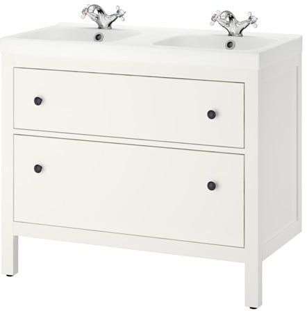 HEMNES / ODENSVIK Wash-stand with 2 drawers, white