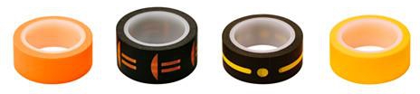 KÄNNETECKENRoll of tape, set of 4, black, orange