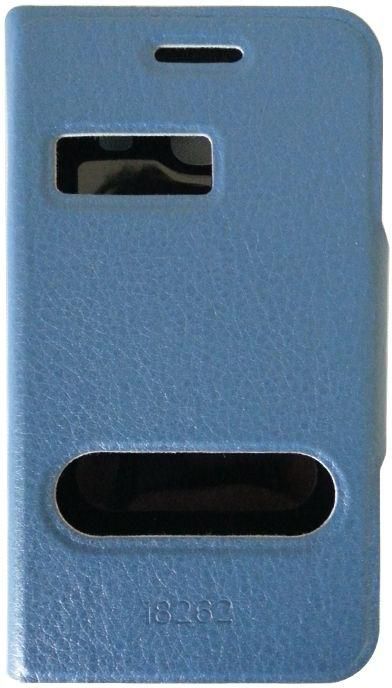 Magnetic Stand Flip Leather Case for Samsung Core i8282 with Smart Pocket Callid Caller ID(BLUE)