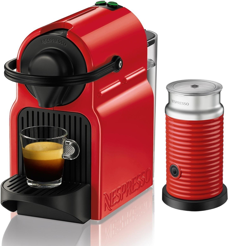 Nespresso Coffee Machine - 1260 Watt - Red + Aeroccino 3 Milk Frother - Red - D40-RE