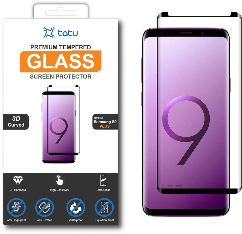 Tatu Samsung Galaxy S9 Plus (S9) Curved 3D HD Tempered Glass Screen Protector