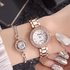 Womens Watch Gifts Set with Bracelet Rose Gold for Lady Female Elegant Luxury Wrist Watches Ladies Stylish Bracelet Watches