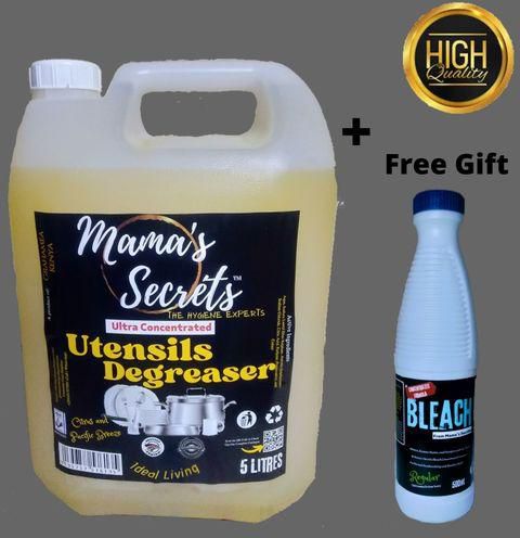 Mama's Secréts Utensils Degreaser 5L- Citrus And Pacific Breeze + Free Gift