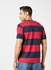 Striped Pattern Crew Neck T-Shirt Red