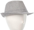 Boys Straw Fedora Hat With Highlight Band By WestEnd- Striped White Grey
