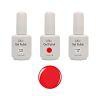 Bmc UV LED Gel Nail Art Polish 3pc Kit One Color Red Top Base Coat Manicure Set