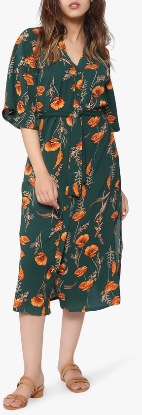فستان طويل نقشة زهور اخضر