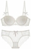 Women's Comfy Solid Colour Lace 3/4 Cup Bra and Panty Set White