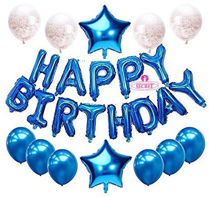 Secret Happy Birthday Balloons Set - 25 Pcs - Blue