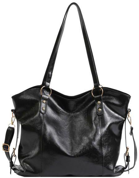 Fashion Ladies Handbags Women Shoulder Bags PU Leather Classic Tote Bag - Brown