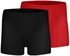 Silvy Set Of 2 Casual Shorts For Girls - Black Red, 12 - 14 Years