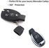 Xotic Tech Black Soft Silicone Key Fob Shell Cover Case w/ Keychain, Compatible with Mercedes Benz C E R S M GLK CLA CLK GLS W164 W204 W205 S204 S205 W212 W221 3-Button Smart Keyless Entry Key