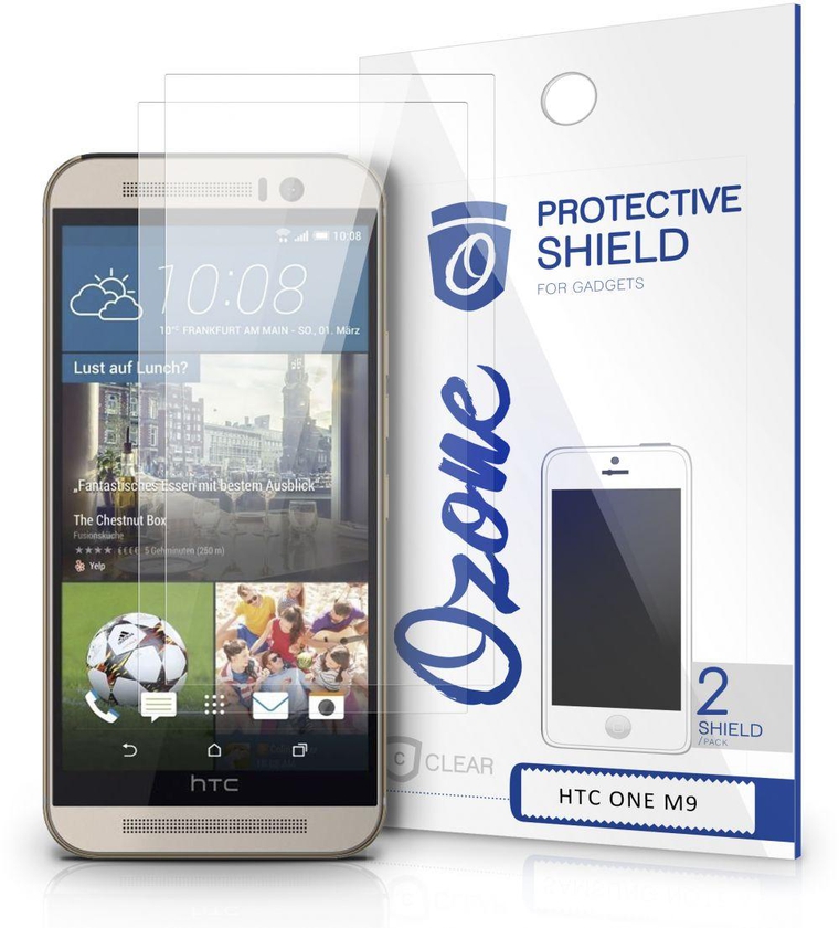 OZONE Crystal Clear HD Screen Protector Scratch Guard for HTC One M9 (Pack of 2)