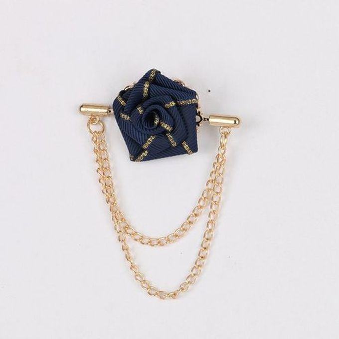 Suit Gold Style Rose Chain Tassel Rudder Pin Buckle Brooch