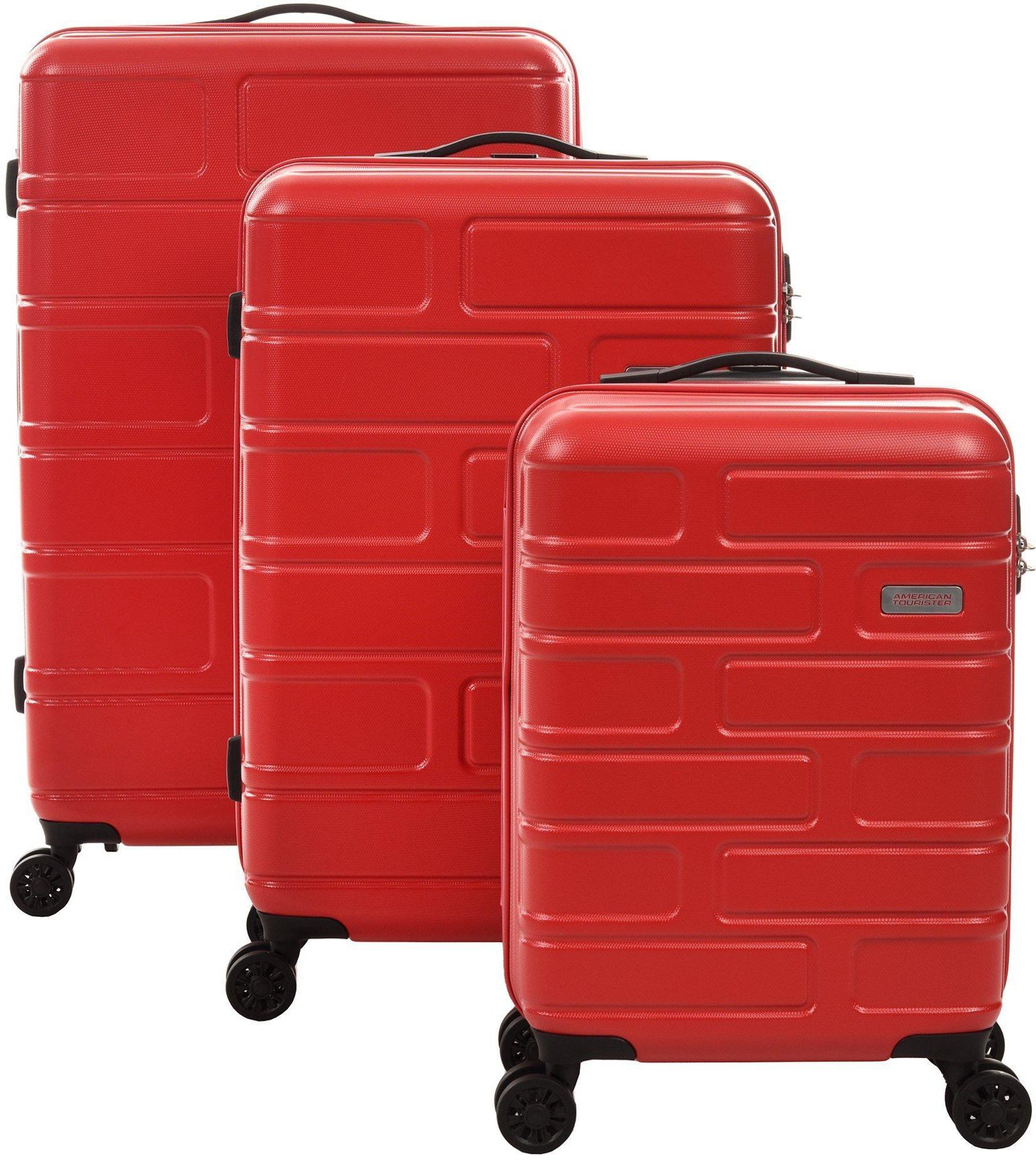 American Tourister Bricklane Set of 3Pc ABS Hard Luggage, 22/27/31 Inch, Red