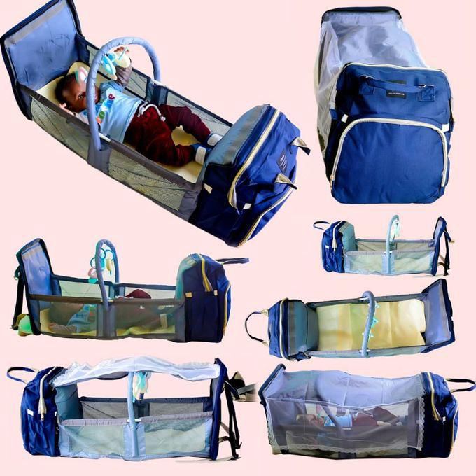 Multi-purpose Baby Diaper Bag With Bed, USB & Mosquito Net