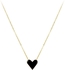 Aiwanto Necklace Gold Neck Chain Black Heart Pendant Simple Necklace Best Gift Womens Girls Necklace