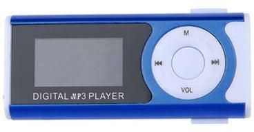 مشغل موسيقى MP3 صغير مزود بمشبك وشاشة LCD ومنفذ USB DWJX37560870 أزرق