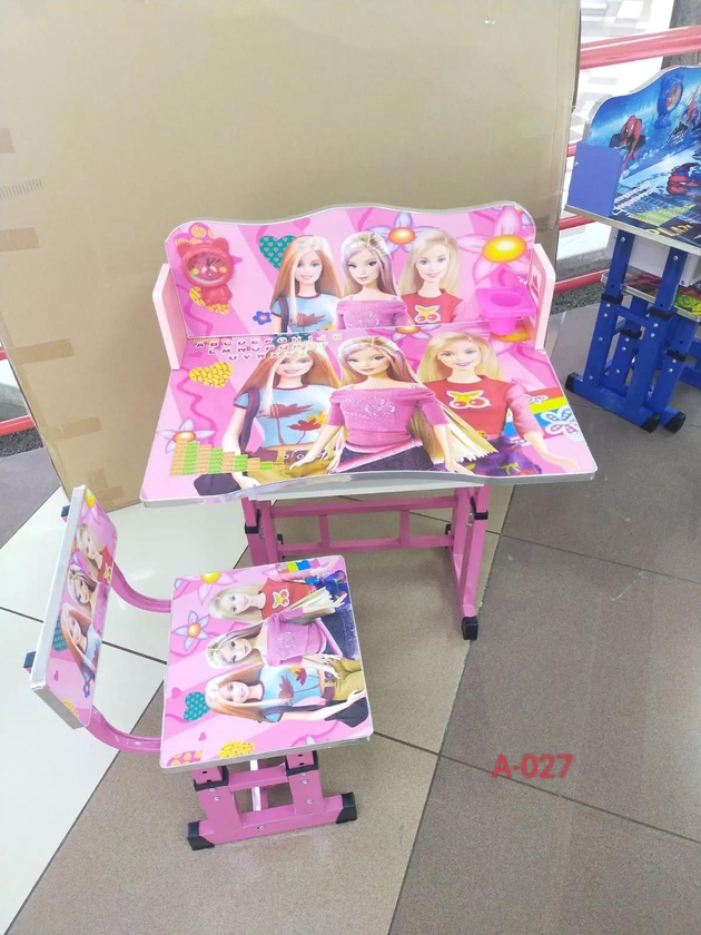 Kids Study Table And Chair Children Desk SetThis is a kids study desk and chair set that is just tailor made for all children. It has a smooth surface work station for kids for all
