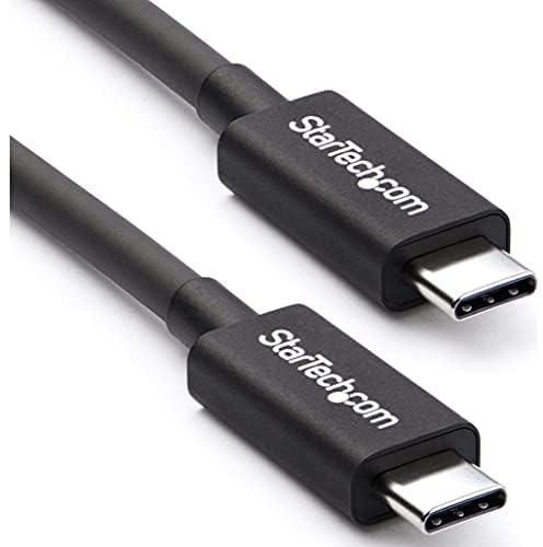 StarTech.Com 40GBps Thunderbolt 3 Cable - 1.6Ft/0.5M - Black - 5K 60Hz/4K 60Hz - Certified Tb3 Usb-C Charger Cord W/ 100W Power Delivery (Tblt34mm50cm)