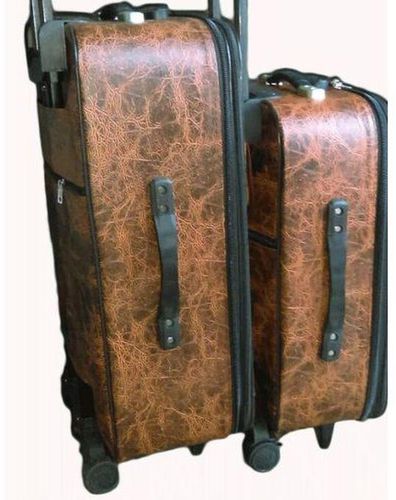 Rough Leather Trolley - Brown