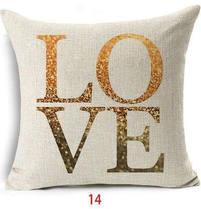 Printed Cushion Cover Beige/Gold