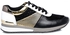 Michael Kors 43T5ALFP1M Allie Trainer Sneakers for Women - 9 US/39 EU, Black/Gold