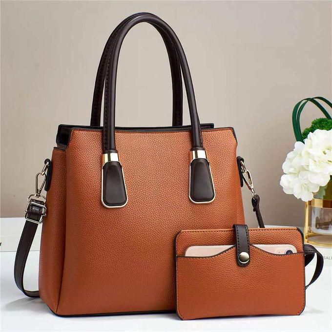Fashion 2 In 1 Handbag High Quality Handbag For Ladies-Brown