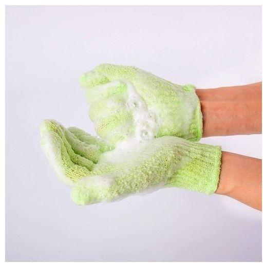 Fashion Exfoliating Gloves For Body Scrub - Green--