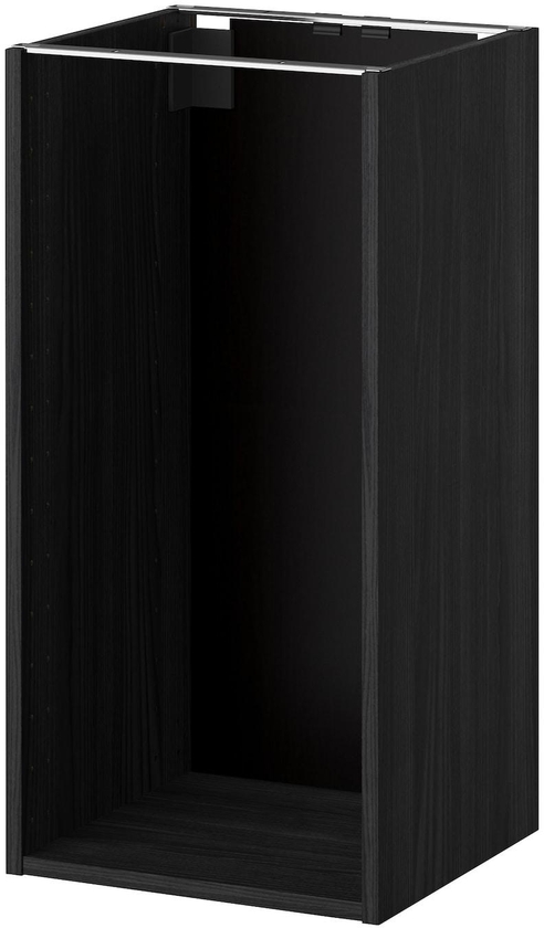 METOD اطار وحدة تخزين ارضية - مظهر الخشب أسود ‎40x37x80 سم‏