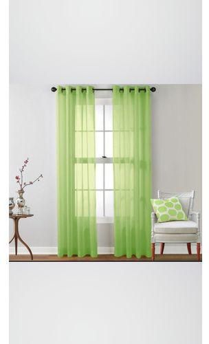 Generic Green Sheer Window Curtains, Green Panel Curtains