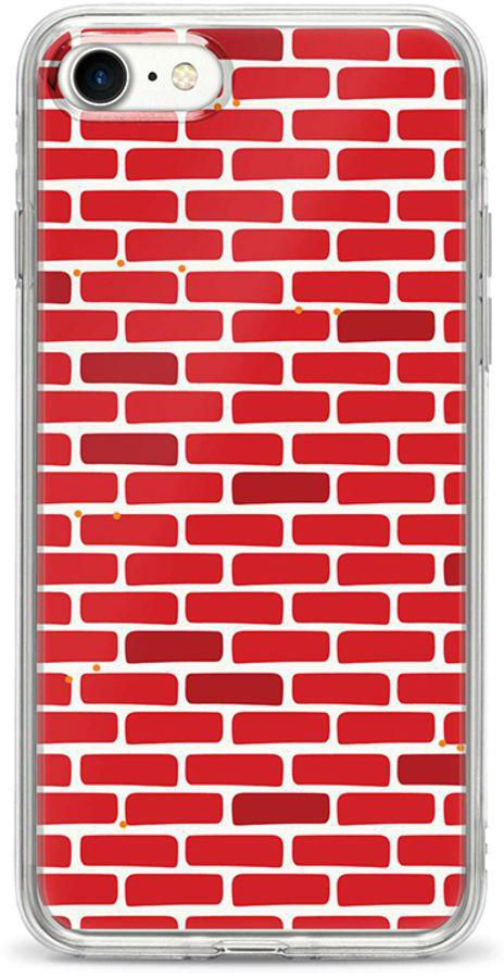 Protective Case Cover For Apple iPhone 8 Red Bricks Wall Full Print
