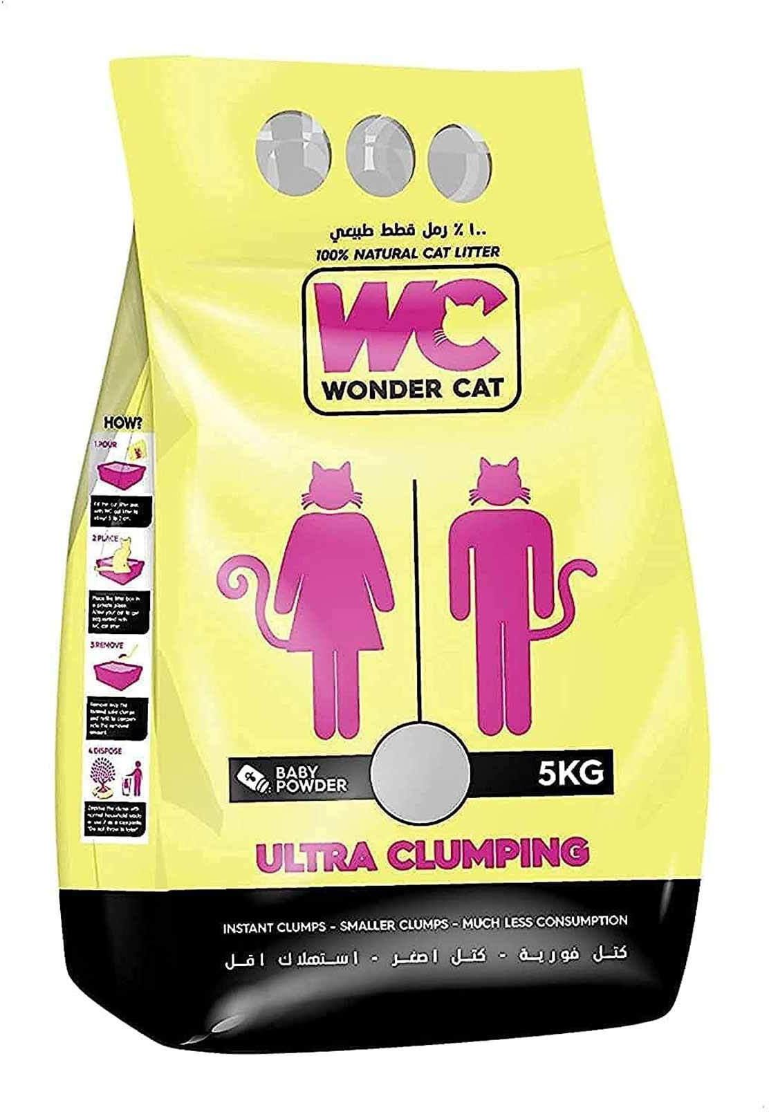 Wonder Cat Ultra-Clumping Cat Litter with Baby Powder Scent - 5 kg