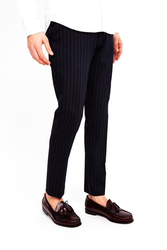Selected Lou Alan Navy Stripe Smart Trouser