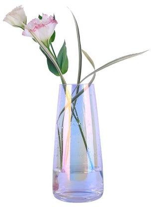 Glass Flower Vase Decorative Transparent Glass Vase Vase For Living Rooms Office Vase For Hotels & Café Flower Vase Or Centerpieces
