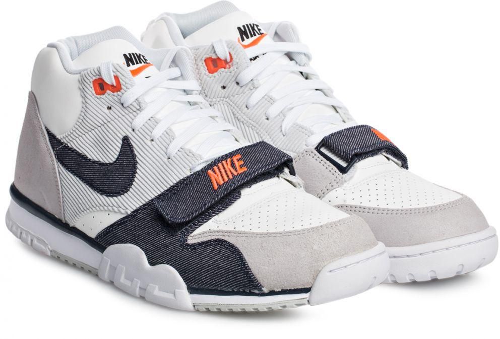 Nike Air Trainer 1 Mid Basketball Shoes for Men - 9.5 US/43 EU, White/Grey